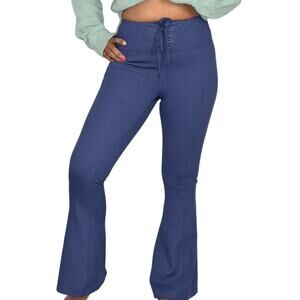 Cotton On Flare Leggings Blue Yoga Lace Up Football Workout Active Size Small